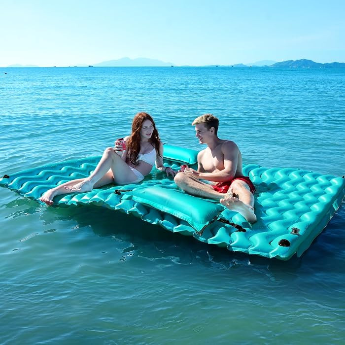 2025 Upgrade Giant Inflatable Floating Mat-Pool Float Lake Floats for Adults with Pool Hammock Po... | Amazon (US)