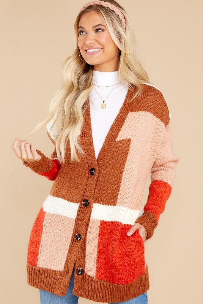 Read Your Mind Red Multi Cardigan | Red Dress 