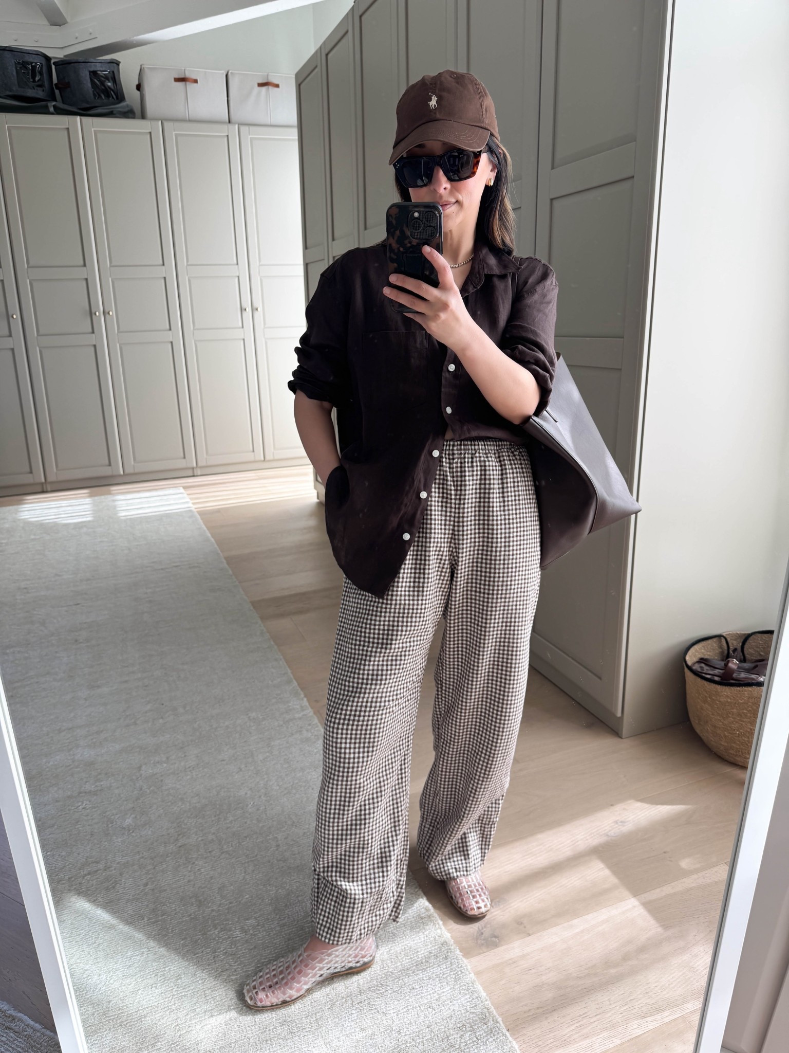 Petite-friendly linen gingham pants and button-down shirt. Gap offers petite pieces as we head into spring and summer. Just make sure you jump on these early because the small sizes will sell out. On sale!

Gap linen button-shirt petite small
Gap linen pants petite xs - after wash and dry, length is a little short. Could be worth trying the regular. 
Amazon jelly flats 5
Polo Ralph Lauren hat
Mansur Gavriel tote
Celine sunglasses
Quince earrings
Dorsey James necklace 15"

Spring style, spring outfits, summer style, summer outfits, mom style, linen pants, spring break outfits



#LTKSeasonal #LTKootd #LTKPetite