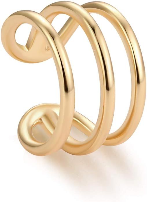 MYEARS Women Ear Cuff Earring Gold Non Pierced Ear Cartilage Clip on Wrap Hoop 14K Gold Filled Ti... | Amazon (US)