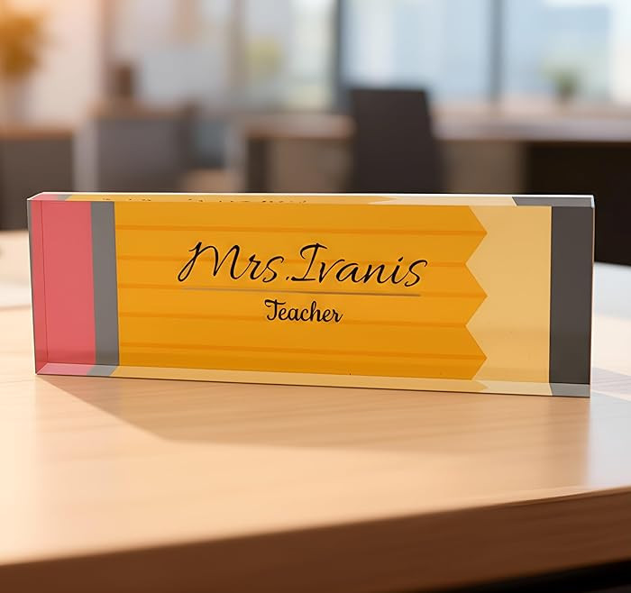 Teacher Desk Name Plate | Personalized Desk Name Plate Plaque | Unique Gift | Wood Stand Holder |... | Amazon (US)