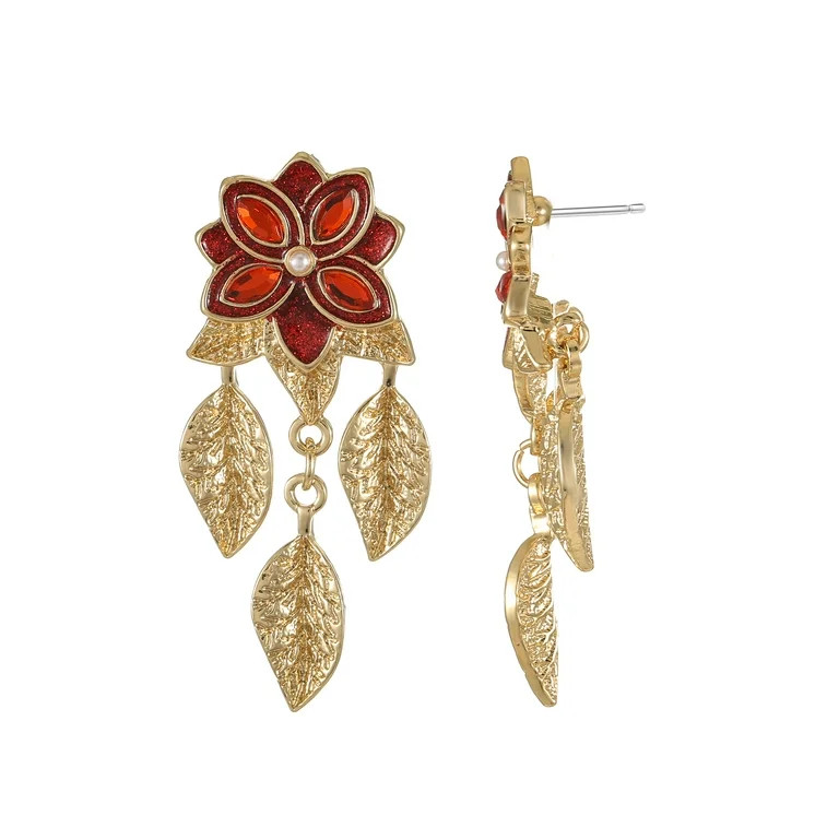 Holiday Time Poinsettie Earrings, 1 Pair | Walmart (US)