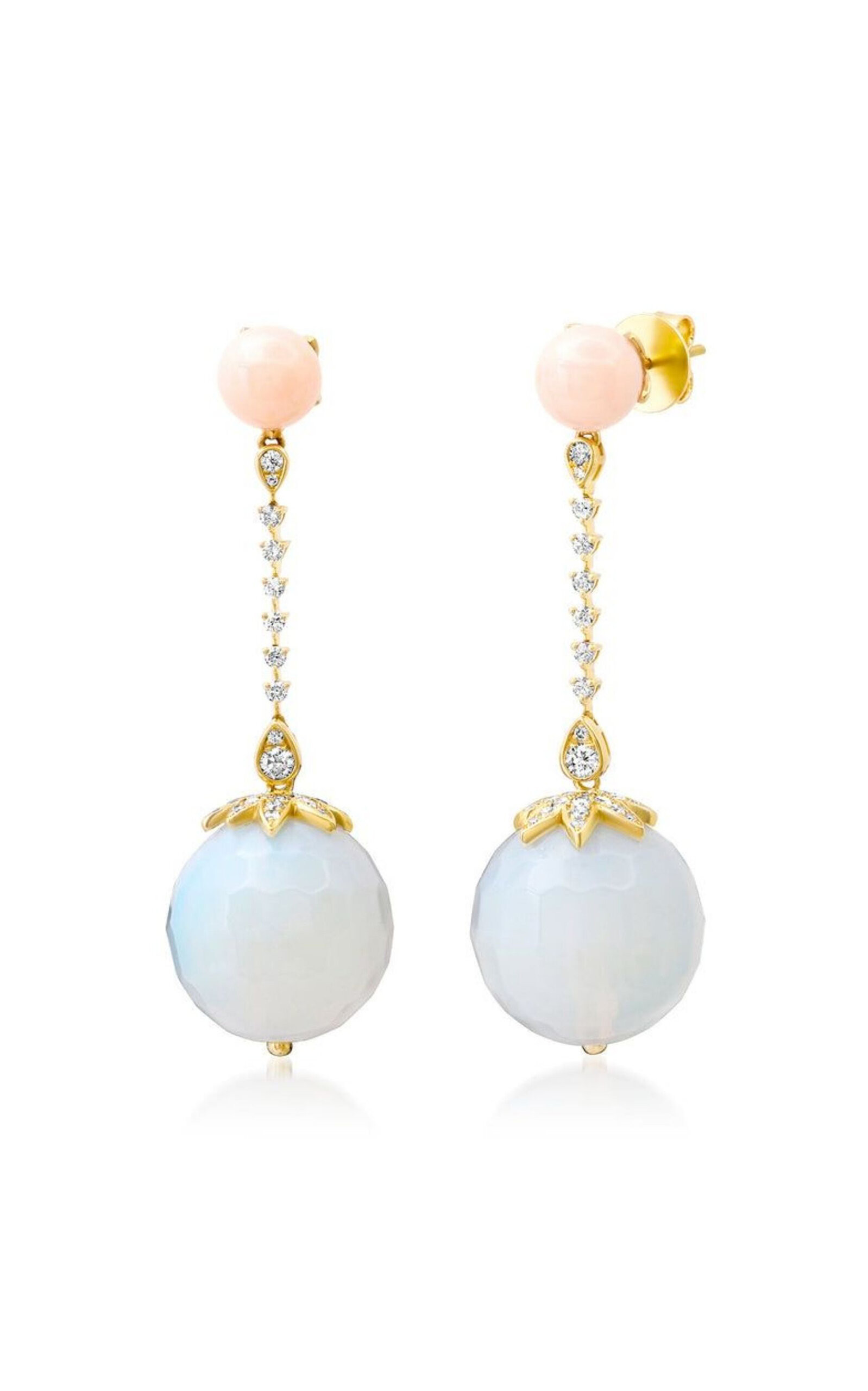 Disco Ball 14K Yellow Gold Opal, Opalite and Diamond Earrings | Moda Operandi (Global)