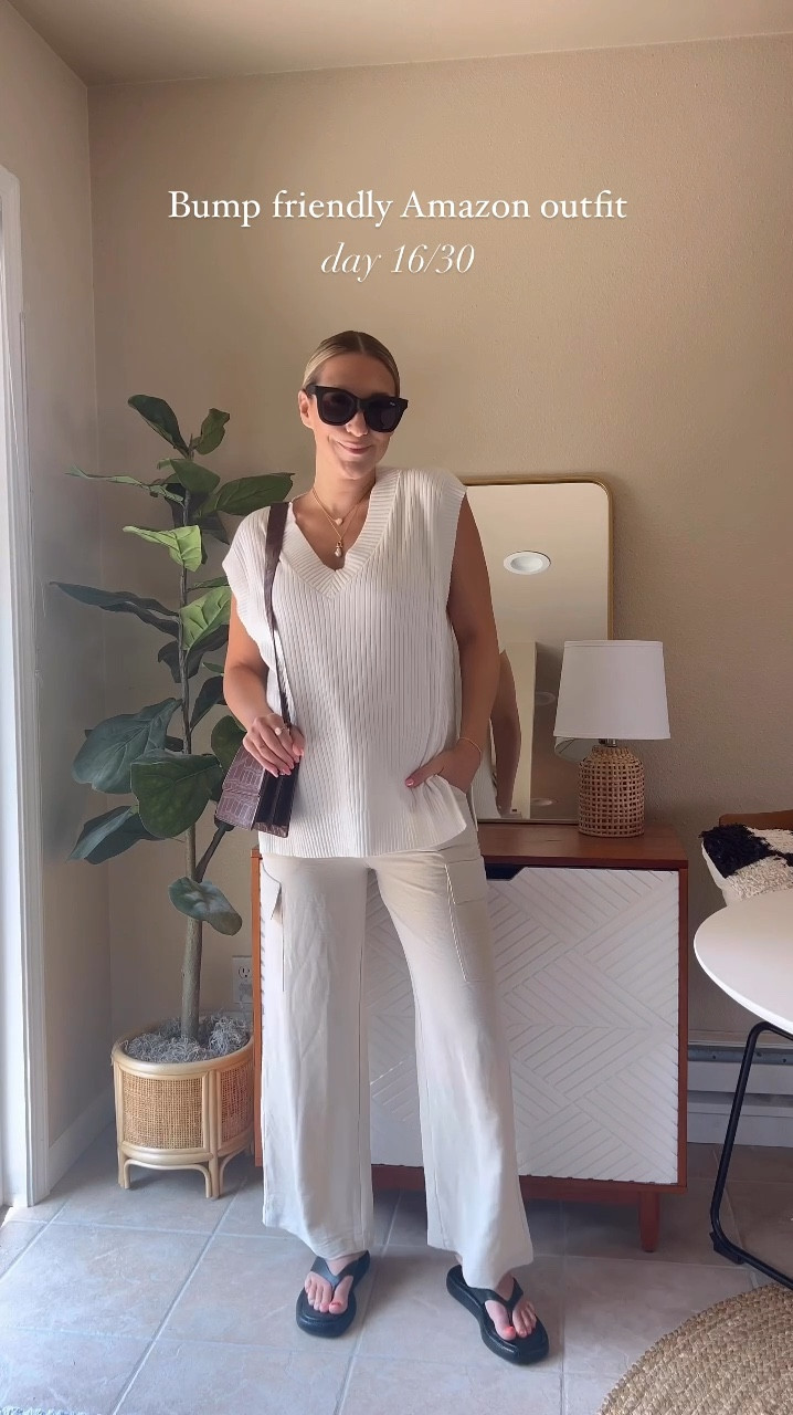 30 days of bump friendly Amazon outfits 🤰🏼 DAY 16 

This outfit is great to wear now and into fall! I would have definitely worn this in the classroom! I sized up to a medium in the sweater for the bump and am wearing size small pants.

#amazonfashion #amazonfinds #bumpstyle 

#LTKStyleTip #LTKBump