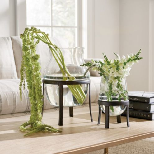 Trudy Glass Vase on Stand | Ballard Designs, Inc.
