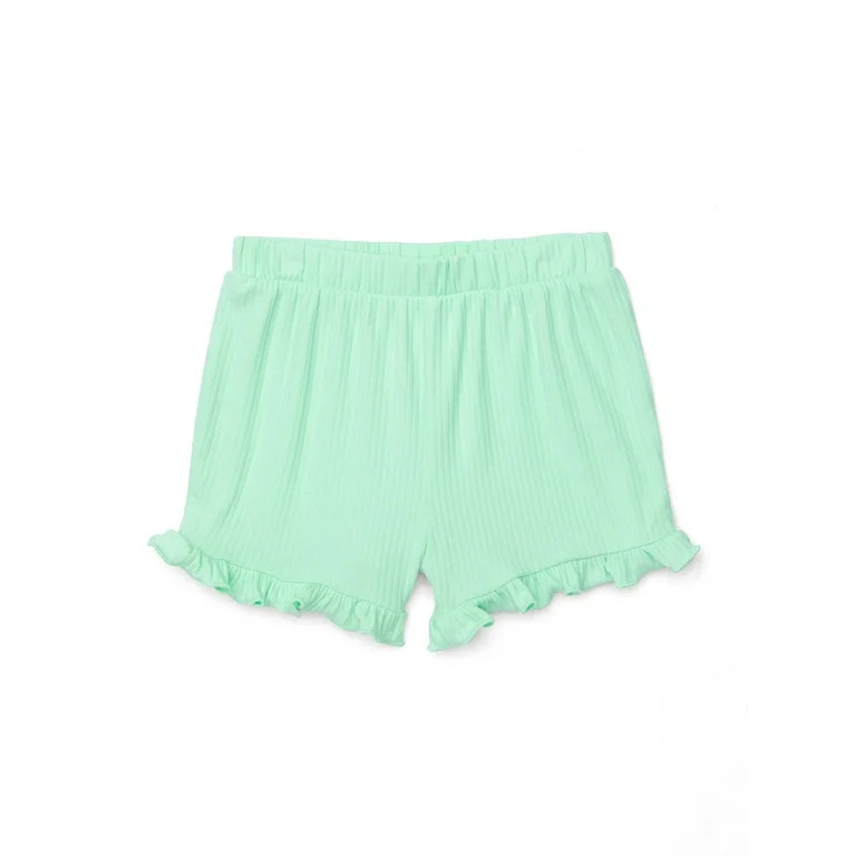 Garanimals Toddler Girl Ruffle Solid Rib Shorts, Sizes 18M-5T - Walmart.com | Walmart (US)
