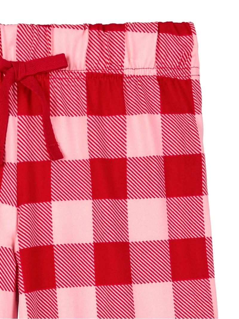 Wonder Nation Girls Long Sleeve Button Front Pajama Top and Pants Set with Eyemask, 3-Piece, Size... | Walmart (US)