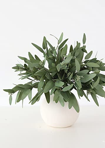 3 Pack Faux Real Touch Artificial Eucalyptus Leaves Stems with Seeds 31'' Tall Fake Plants Leaves... | Amazon (US)