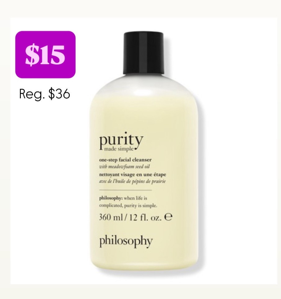  
Purity Made Simple One-Step Facial Cleanser


beauty gift ideas | stocking stuffer ideas


#LTKGiftGuide #LTKHoliday #LTKSaleAlert