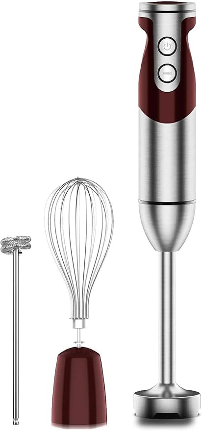 3- in-1 Immersion Hand blender, Powerful MOTOR & Stainless Steel Stick Blender, 4 Sharp Blades wi... | Amazon (US)