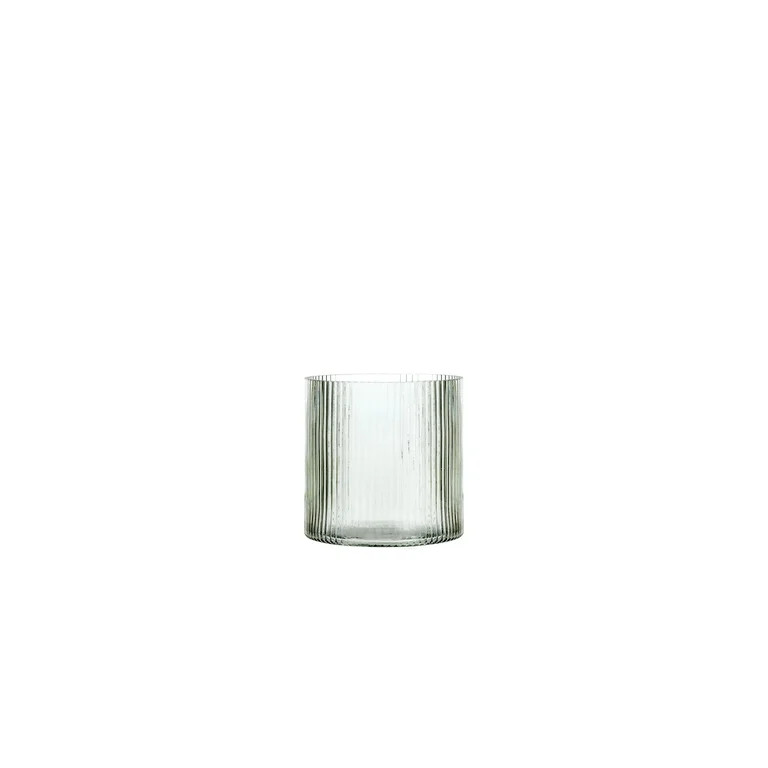 Better Homes & Gardens Green Glass Ribbed Hurricane Candle Holder, 5", Medium, Living Room | Walmart (US)