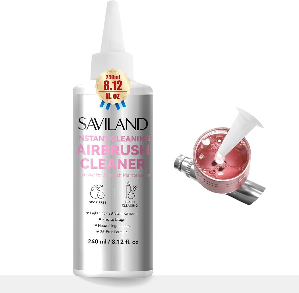 SAVILAND Airbrush Cleaner Instant Cleaning: 8.12 fl. oz Airbrush Cleaner Solution Low Odor Natura... | Amazon (US)