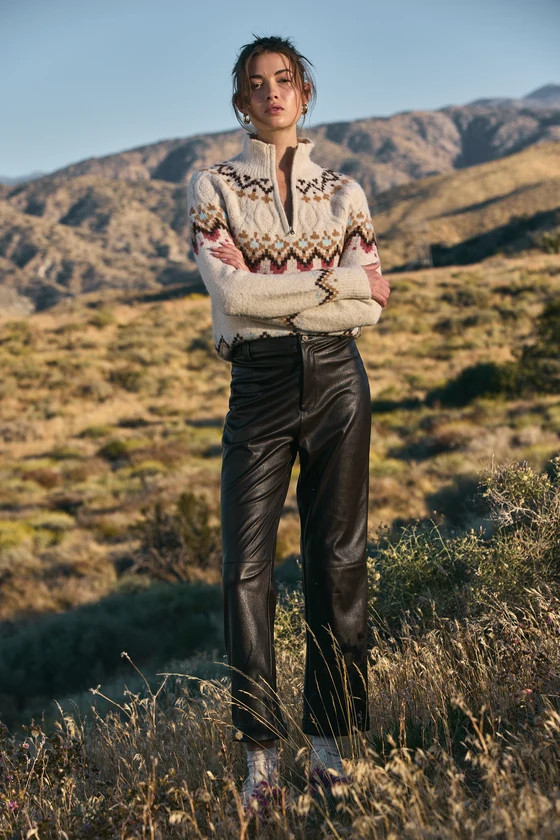 Effortless Edge Dark Brown Vegan Leather Straight Leg Pants | Lulus