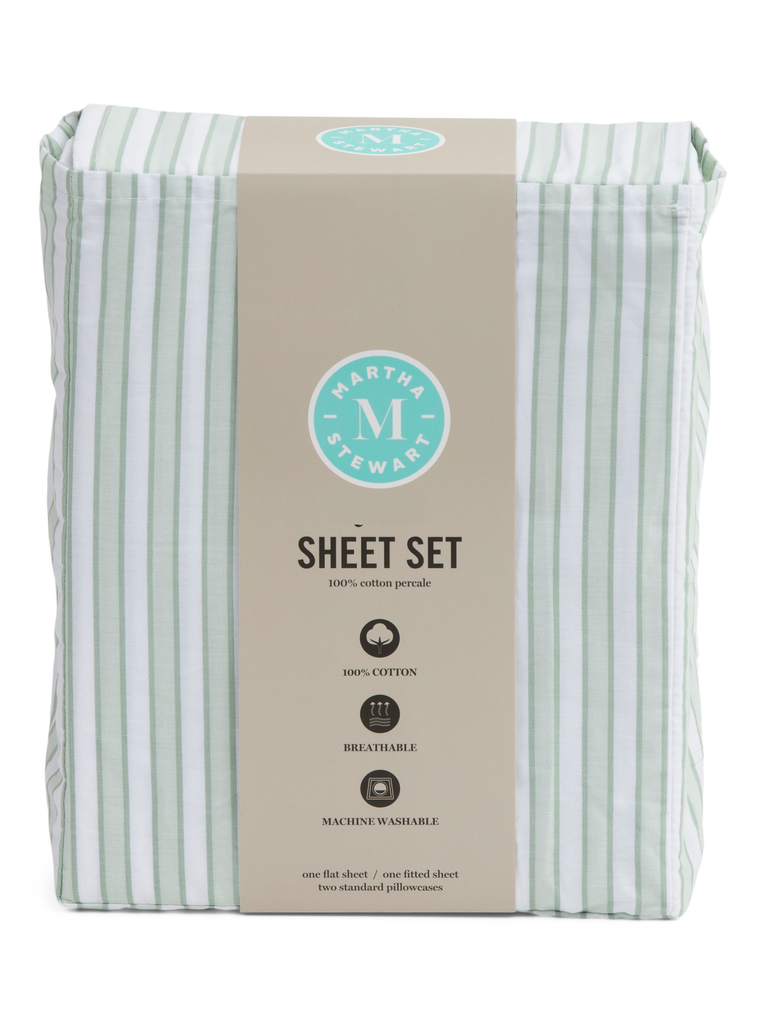 Cotton Percale Striped Sheet Set | TJ Maxx