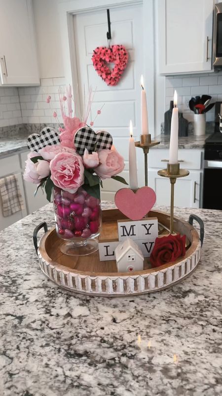 Valentines Day Centerpiece DIY - heart fillers/ornaments in pedestal vase with pink peonies. Also linked some similar cute pink heart sweaters like mine! 

#LTKunder100 #LTKhome #LTKunder50
