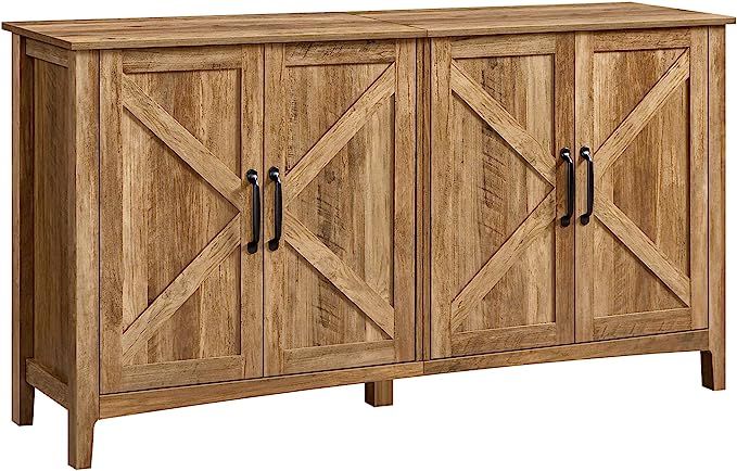 VASAGLE Buffet Storage Cabinet, 15.7" D x 59" W x 31.5" H Credenza Sideboard Table, Kitchen Cupbo... | Amazon (US)