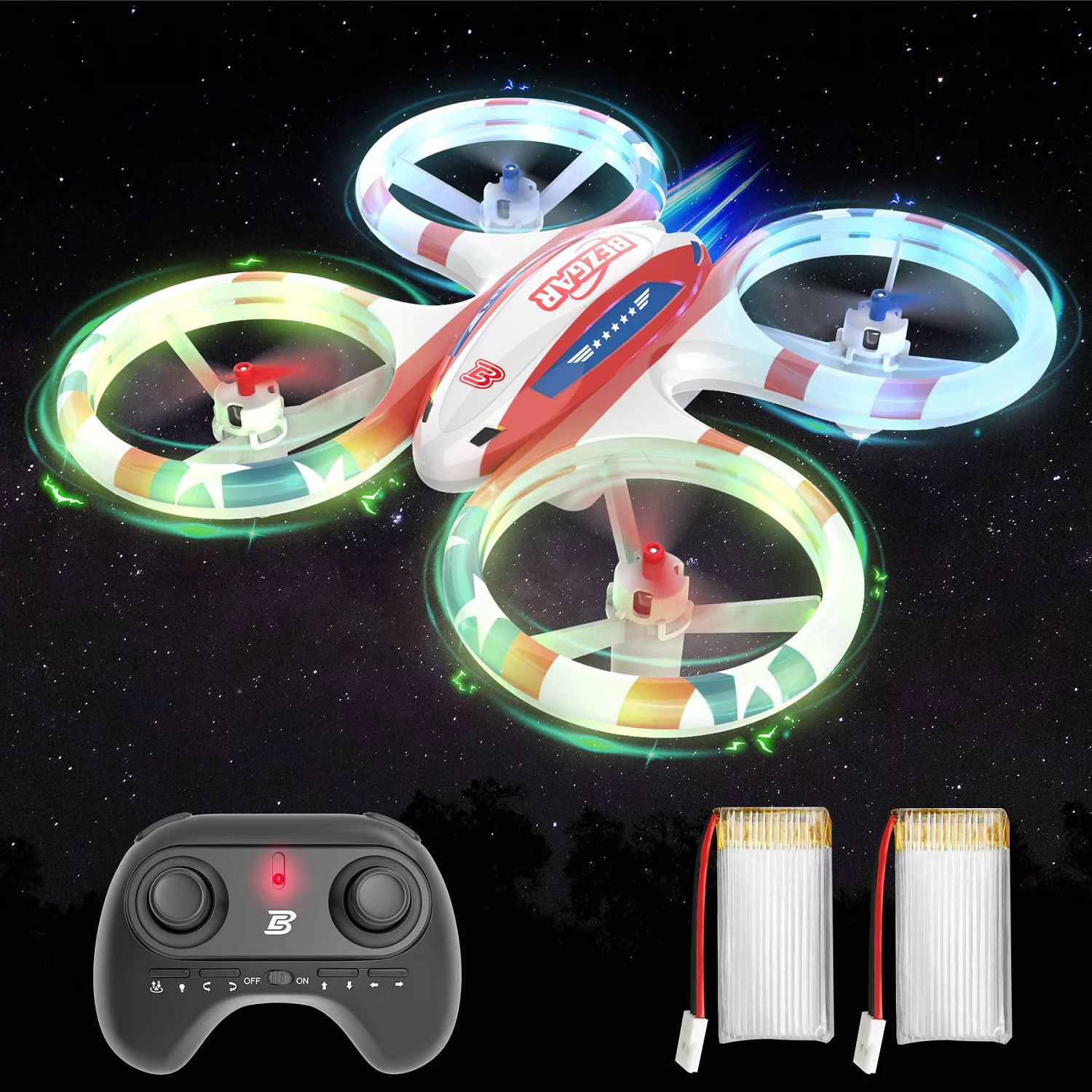 Drones for Kids 4-6 6-8 8-12, YCFUN Drone Mini Drone RC Quadcopter with LED Lights Glow up Small... | Walmart (US)