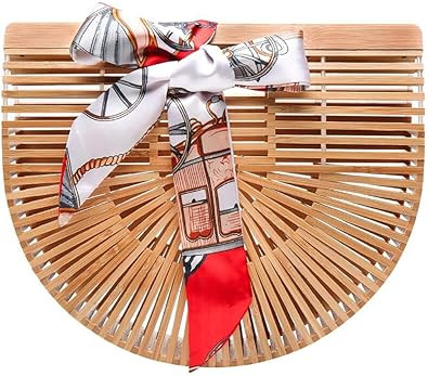 Obosoyo Women's Handmade Bamboo Handbag Summer Beach Sea Tote Bag | Amazon (US)