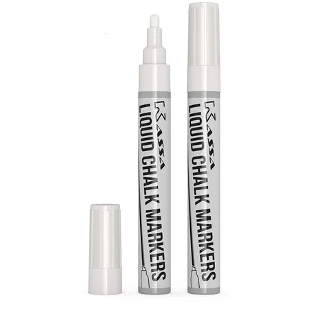 White Chalk Markers by Kassa - Reversible Tip (Chisel & Bullet) - 2 Pack Erasable Chalkboard Paint P | Walmart (US)