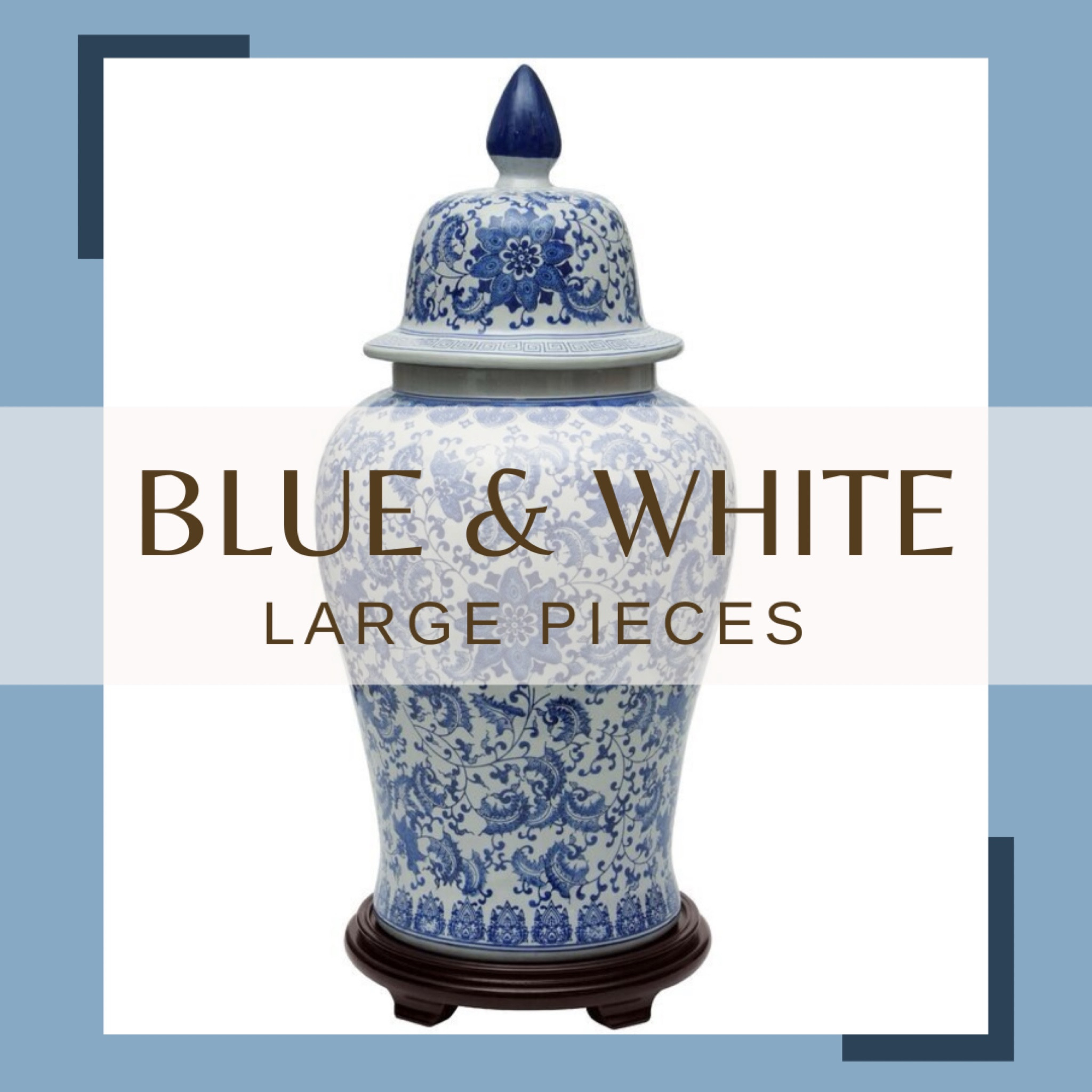 Large blue and white porcelain. Chinoiserie floor vase. Ginger Jar. 

#LTKhome