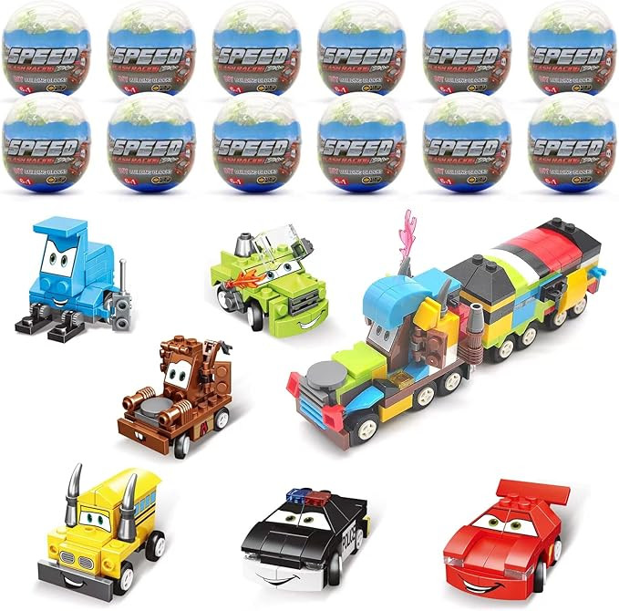 12 Pack Easter Eggs Construction - Surprise Eggs filled with Construction Vehicles,Building Block... | Amazon (US)