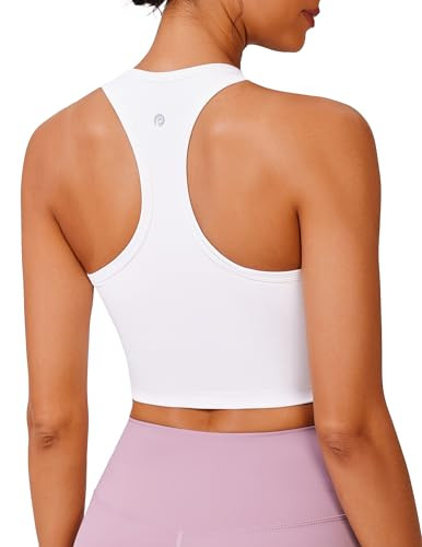 PINSPARK Sports Bra for Women Racerback Tank Tops Light Support Workout Top | Amazon (US)