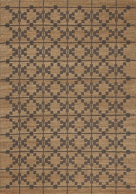 Judy JUD-05 Natural/Graphite Jute/Cotton Handwoven Area Rug | Rugs Direct