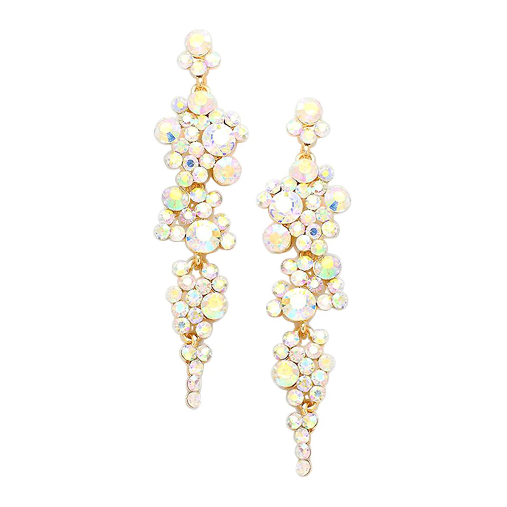 Women&#39;s Stunning Crystal Rhinestone Bubble Dangle Statement Earrings, 3.25&quot; | Rosemarie Collections