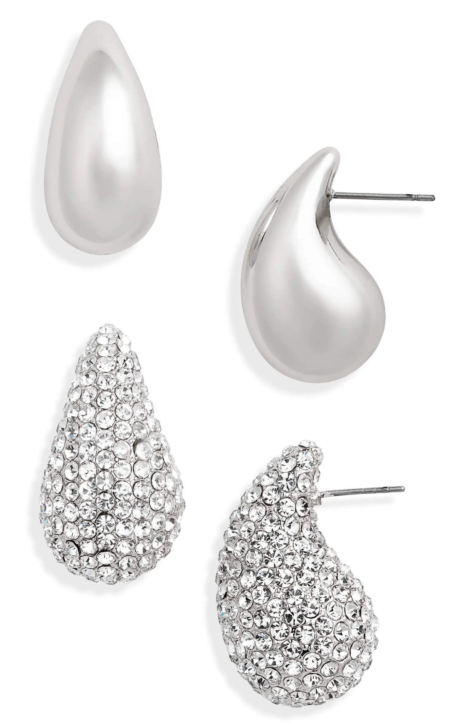 Open Edit Set of 2 Teardrop Stud Earrings | Nordstrom | Nordstrom