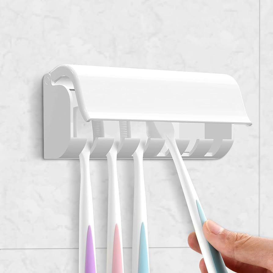 Amazon.com: Linkidea Wallmount Toothbrush Holder with Cover for Shower, RV Cabinet Organizer, Pla... | Amazon (US)