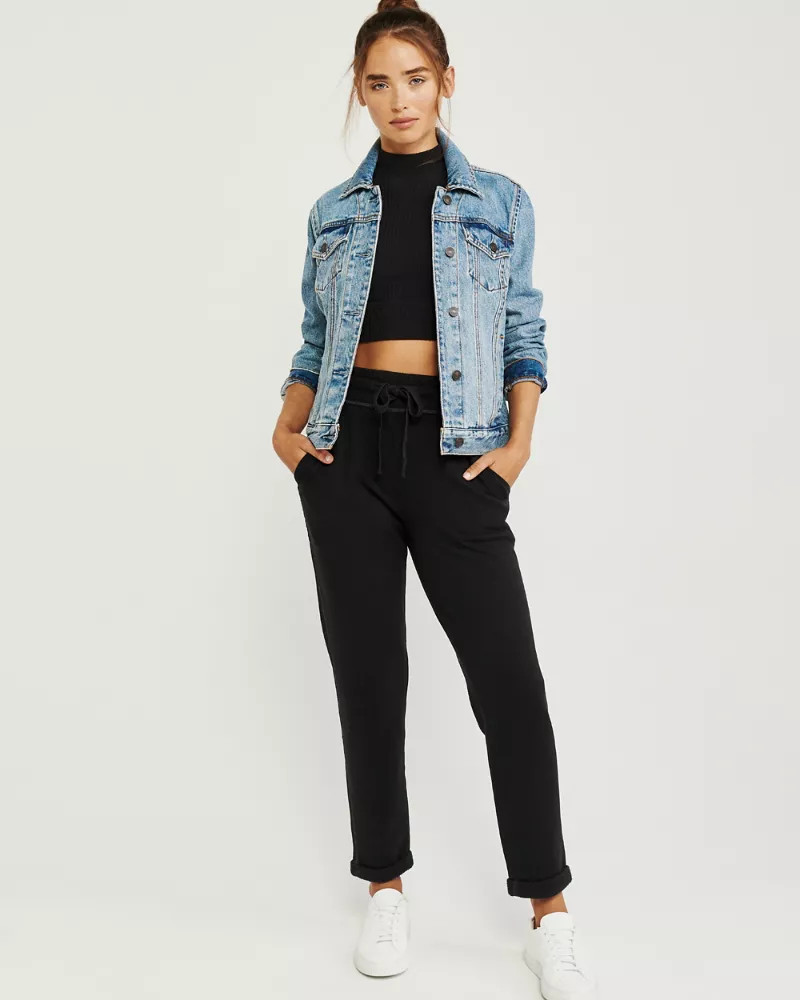 Soft A&F Rolled Hem Sweatpants | Abercrombie & Fitch US & UK