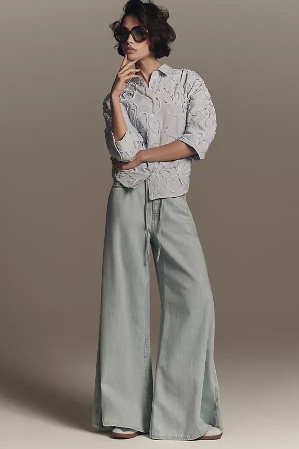 Polished Pull-On High-Rise Trouser Jeans | Anthropologie (US)