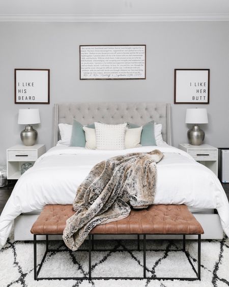 Bedroom // Decor // Amazon // Bench // Tufted Bed // Upholstered Bed // Grey // Modern // Lamps // Amazon // Throw Pillows // Comforter 

#LTKstyletip #LTKunder100 #LTKhome
