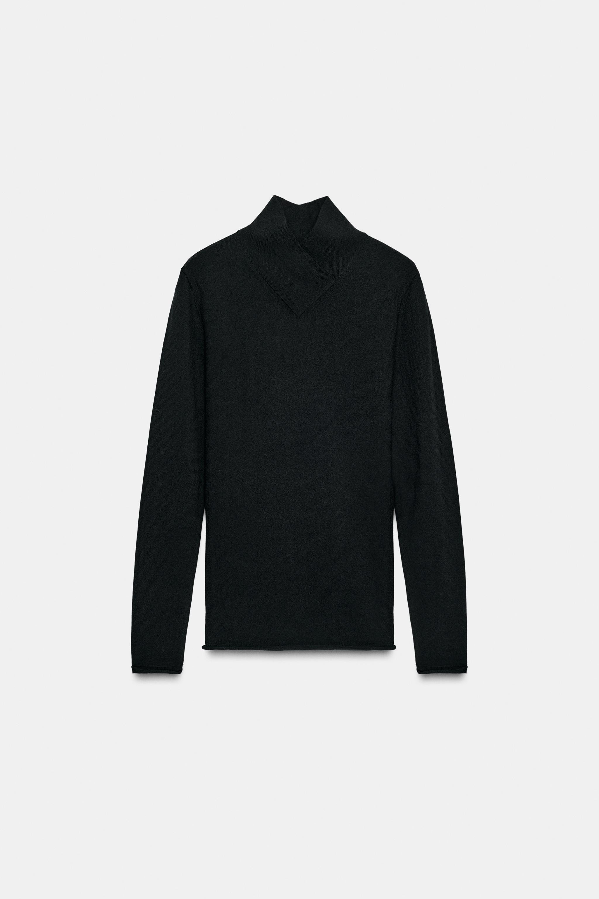 WOOL CROSSOVER HIGH NECK JUMPER | Zara US