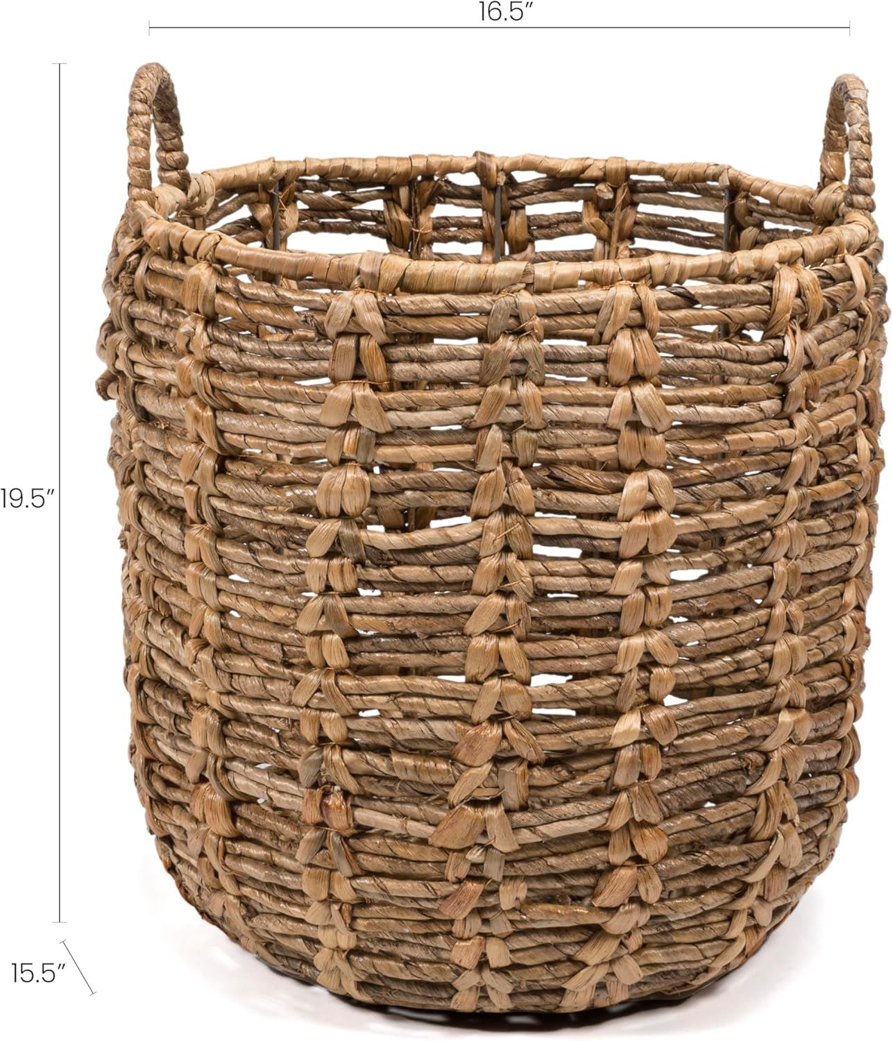 happimess BSK1003A Laurel Bohemian Hand-Woven Abaca Basket with Handles for Storage and Decoratio... | Amazon (US)