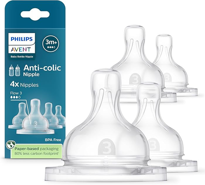 Philips Avent Anti-Colic Nipples - Flow 3, 4-Pack, SCY763/44 | Amazon (US)