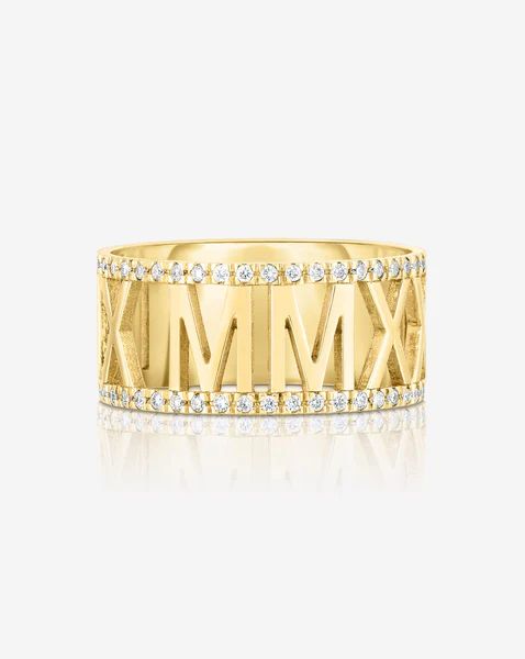 Diamond Roman Numeral Personalized Ring | Ring Concierge