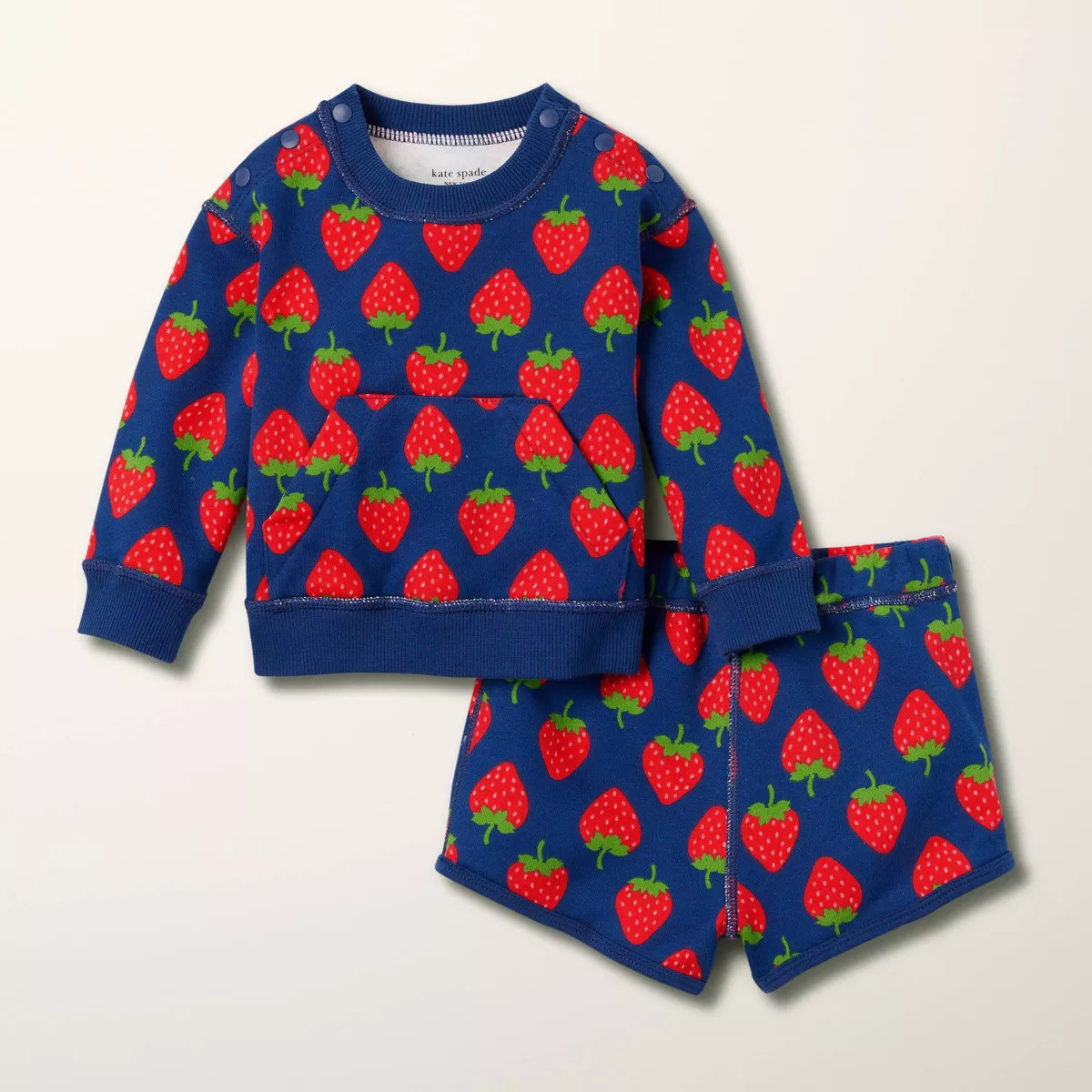 Baby Adaptive Strawberry Print 2pc Top and Bottom Set - kate spade new york x Target Navy/Red | Target