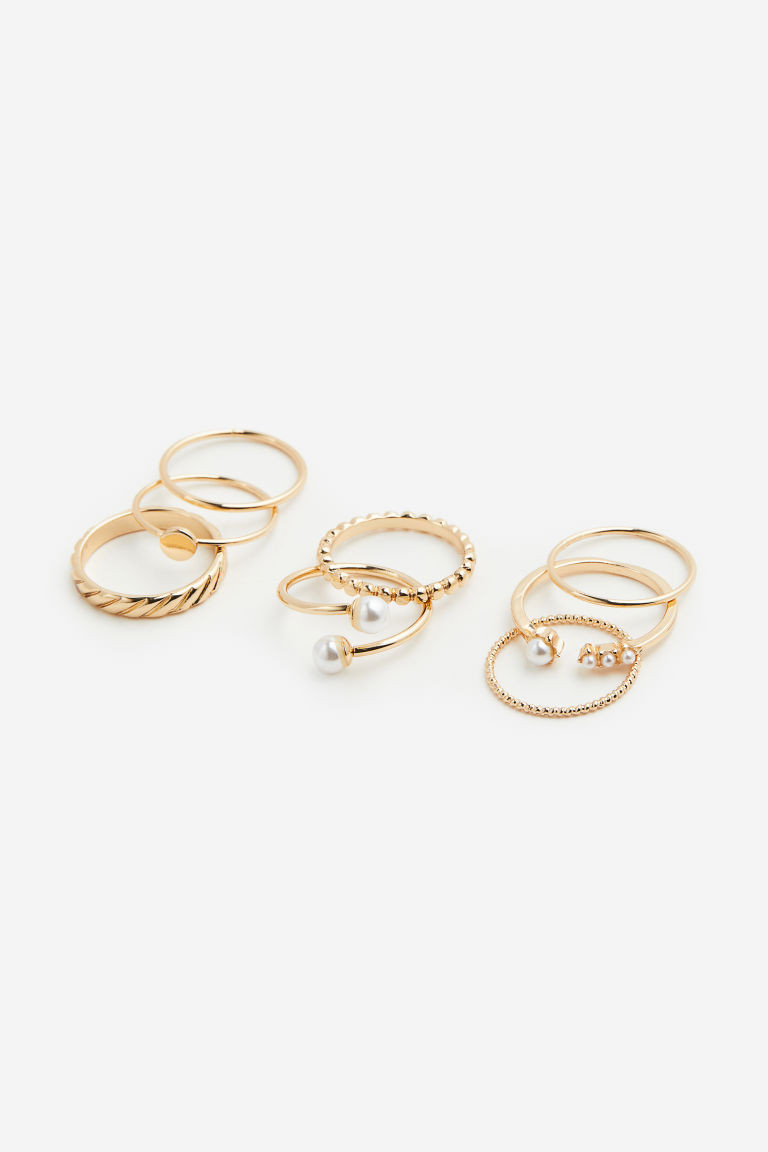 H & M - 8-pack rings - Gold | H&M (UK, MY, IN, SG, PH, TW, HK)