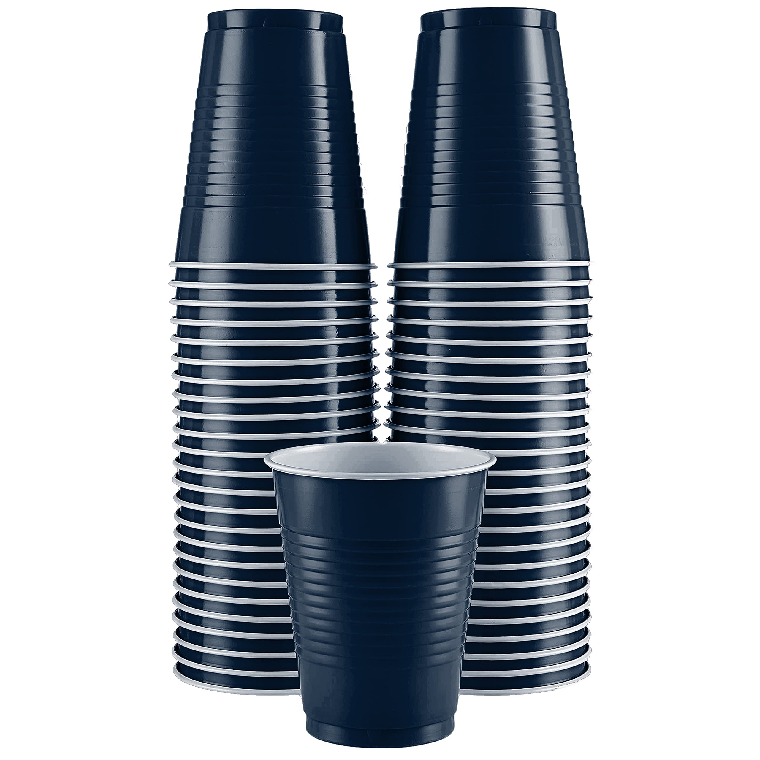 Disposable Plastic Cups, Navy Colored, 18-Ounce Party Cup - Strong and Sturdy for Wedding, Christ... | Amazon (US)