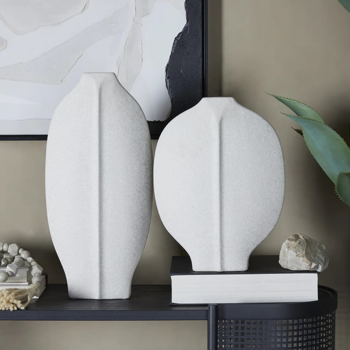 Ceramic Textured Decorative Vase Set | Wayfair North America