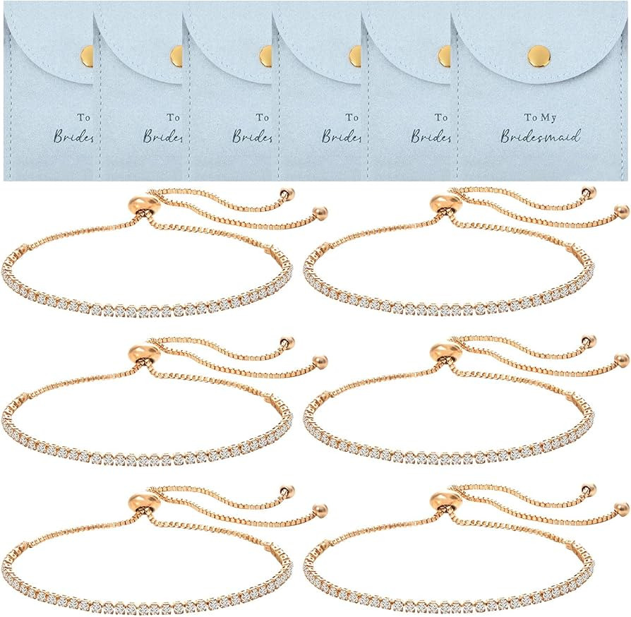 CEELGON 12 Pcs Jewelry Pouch Bridesmaid Gifts Set of 6 Microfiber Small Jewelry Bags & Bridesmaid... | Amazon (US)