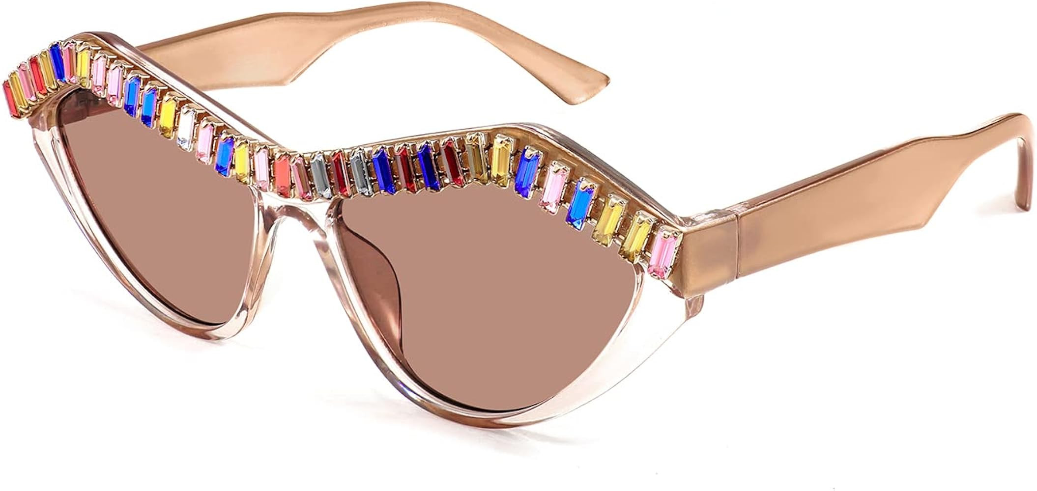 FEISEDY Fashion Cat Eye Diamond Sunglasses Women Retro Vintage Cateye Plastic Frame B2302 | Amazon (US)