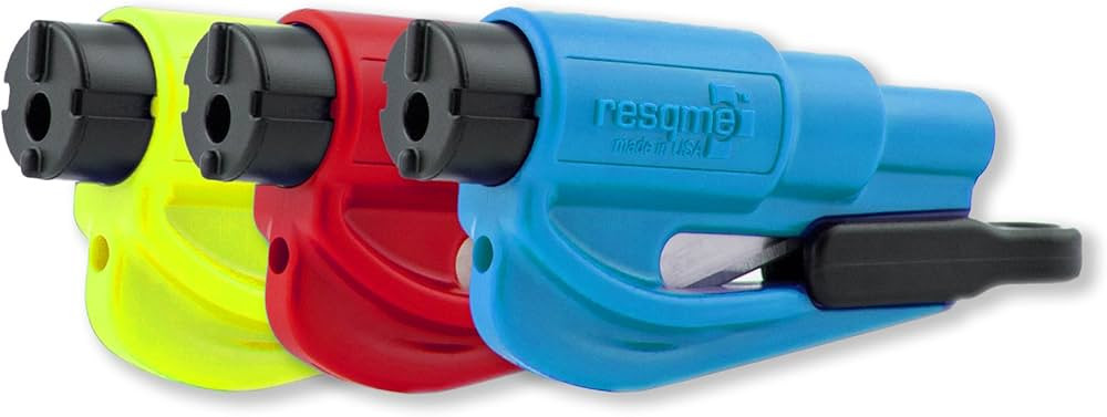 resqme Family Pack of 3, The Original Emergency Keychain Car Escape Tool, 2-in-1 Seatbelt Cutter ... | Amazon (US)