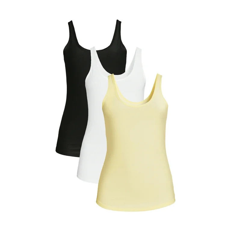 No Boundaries Juniors' Scoop Neck Tank Tops, 3-Pack | Walmart (US)
