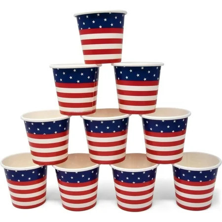 Gift Boutique 100 Patriotic Paper 2 Oz Shot Cups Fourth of July Disposable Shot Glasses America Flag Party Cups for Drinking Taster Serving Snack Samples Tasting for Beverage Dinnerware Decorations | Walmart (US)