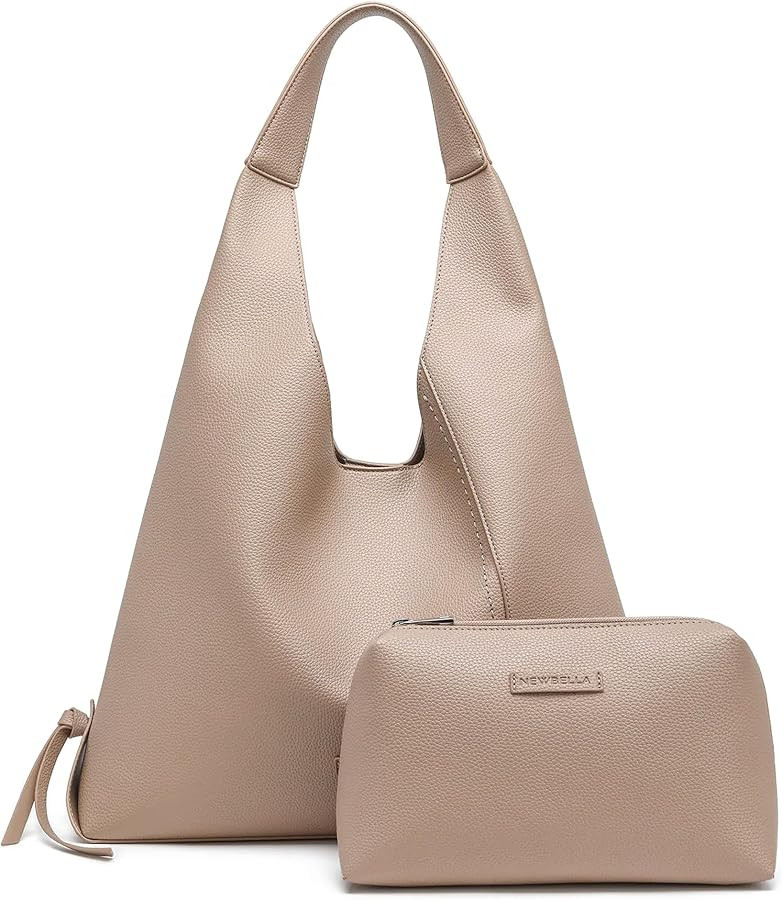 Women's Vegan Leather Shoulder Bag - Spacious Tote Purse with Wallet, Minimalist Hobo Bag for Com... | Amazon (US)