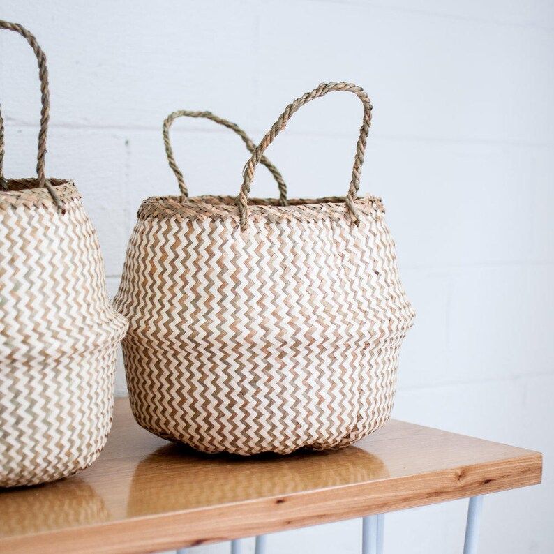 Milk Stripe Basket- Storage Basket- Rice Basket- Belly Basket- Nursery Decor- Home Decor- Toy Sto... | Etsy (US)