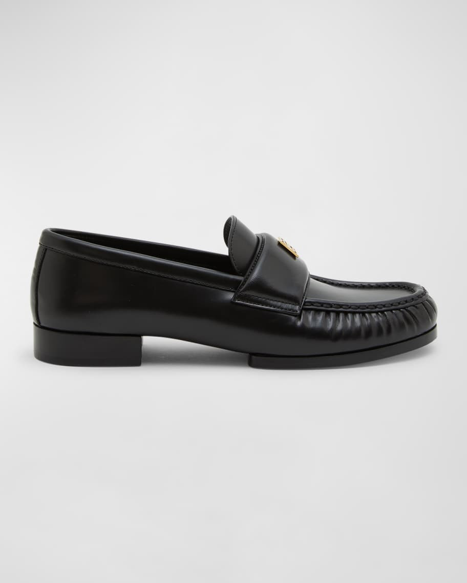 Givenchy Lambskin Leather Logo Loafers | Neiman Marcus