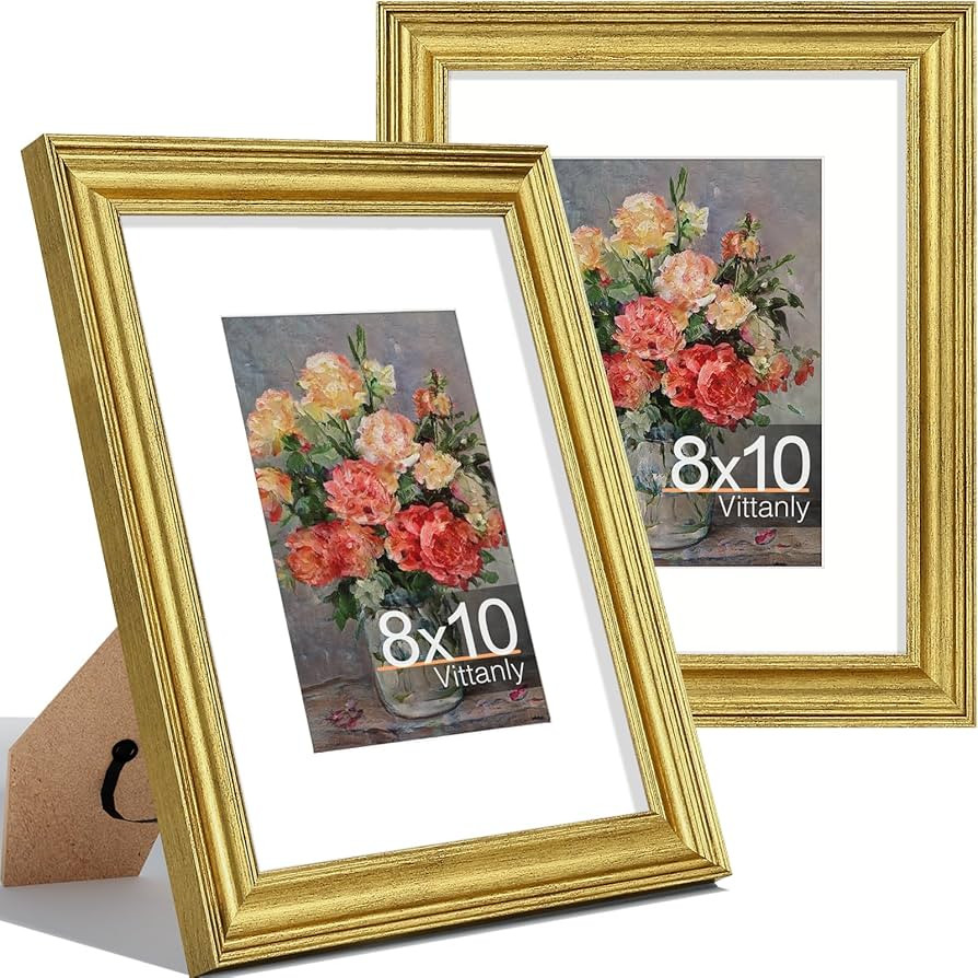 Vittanly 8x10 Picture Frames Set of 2, Ornate Vintage Photo Frame for Wall or Tabletop, Display 5... | Amazon (US)